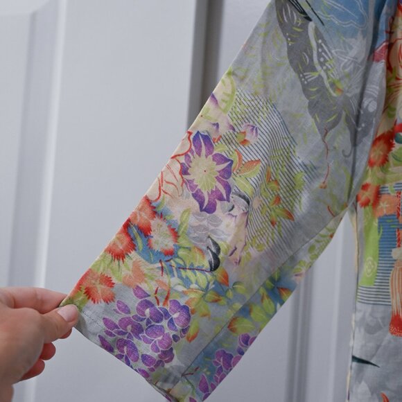 Citron Santa Monica Small 100% Linen Button Down Print Shirt - Picture 4 of 13